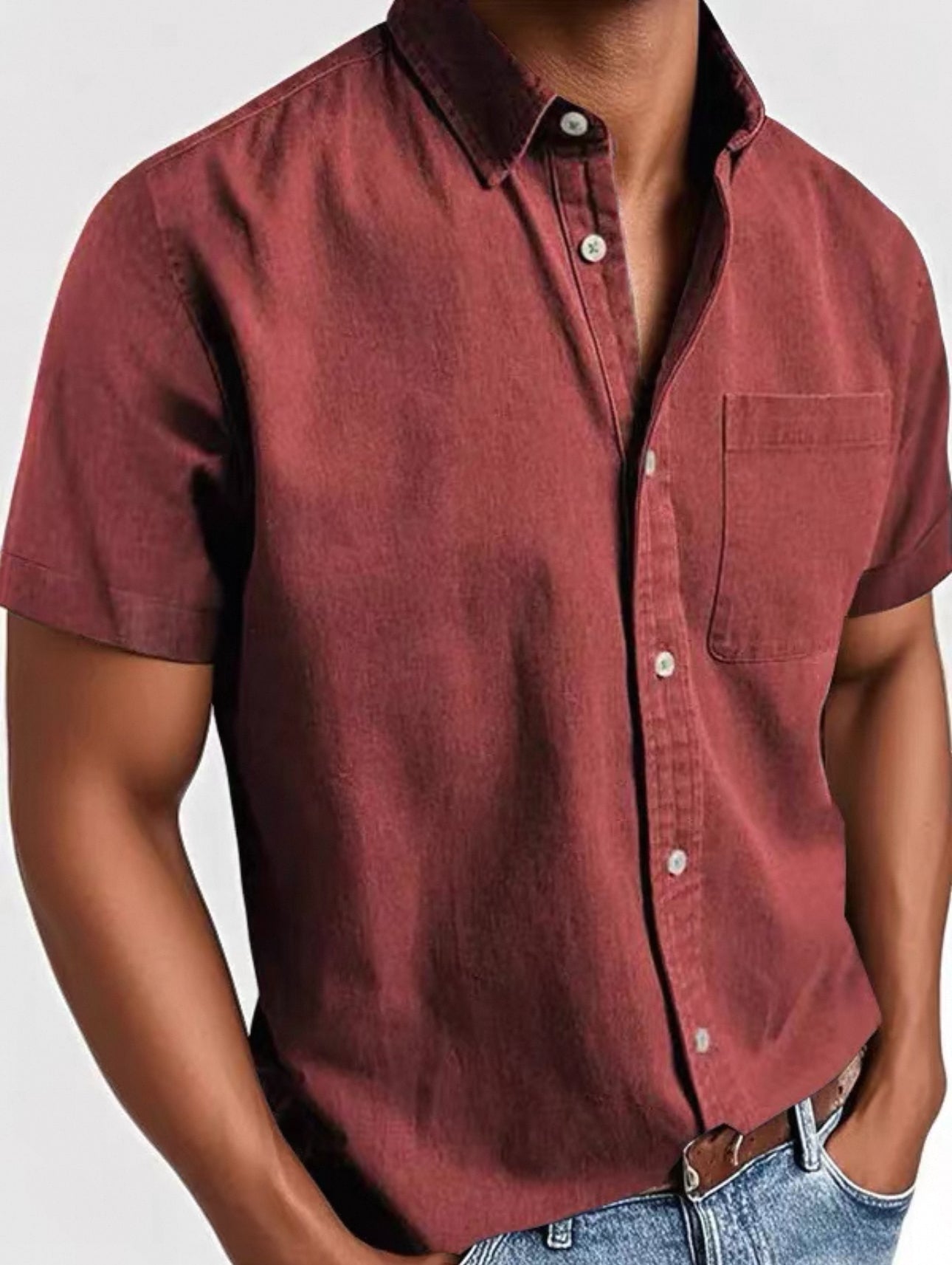 Simon | Men’s Short Sleeve Tailored Button-Down Shirt