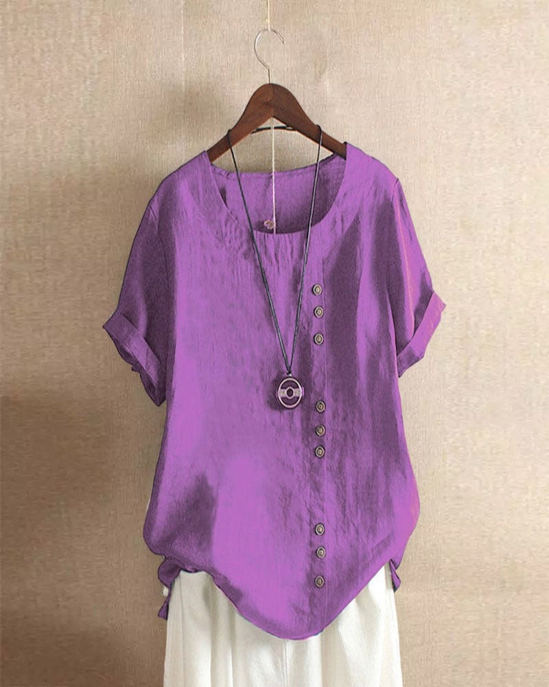 Zetina | Women’s Short‑Sleeve Round‑Neck Summer Blouse