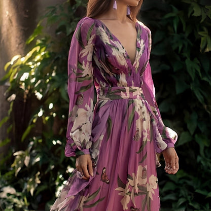 Alma | Women’s Floral Chiffon Maxi Dress