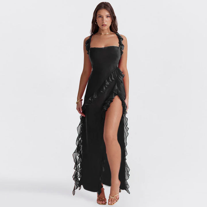 Blaire | Women’s Elegant Ruffle Maxi Dress with Thigh Split