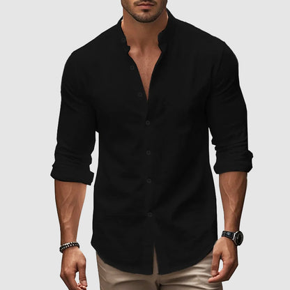 Thiago | Men’s Breezy Linen-Cotton Shirt