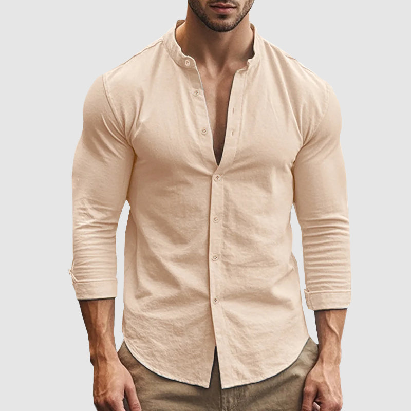 Thiago | Men’s Breezy Linen-Cotton Shirt