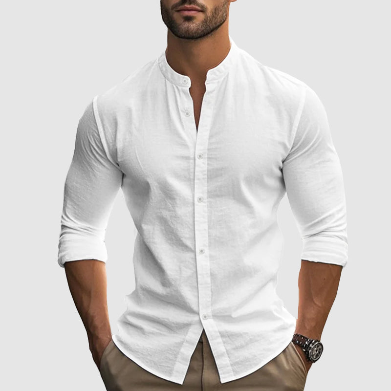Thiago | Men’s Breezy Linen-Cotton Shirt