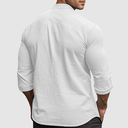 Thiago | Men’s Breezy Linen-Cotton Shirt