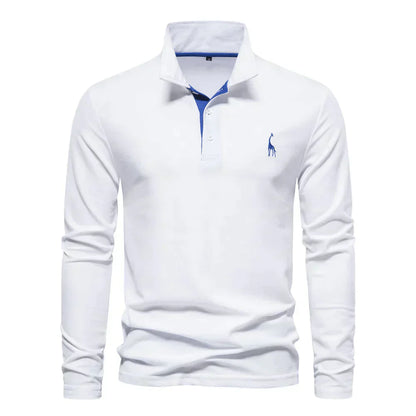 Ardeni | Men’s Long-Sleeve Cotton Polo Shirt
