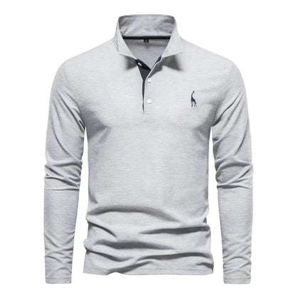 Ardeni | Men’s Long-Sleeve Cotton Polo Shirt