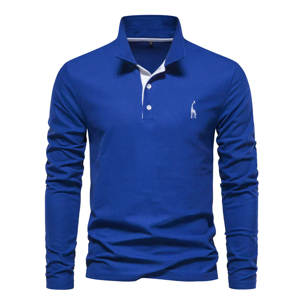 Ardeni | Men’s Long-Sleeve Cotton Polo Shirt