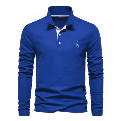 Ardeni | Men’s Long-Sleeve Cotton Polo Shirt