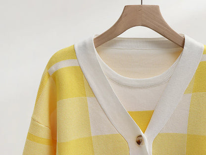 Zyrell | Women’s 3-Piece Plaid Knit Set