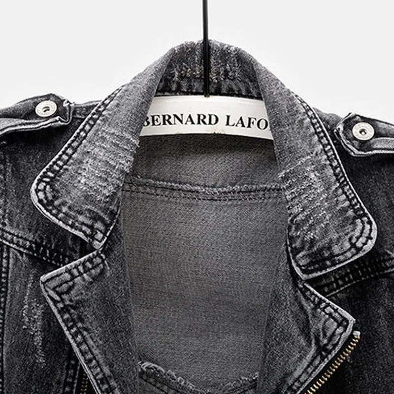 Sorell | Women’s Distressed Denim Moto Jacket
