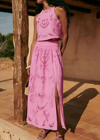 Cali | Women’s Two-Piece Cropped Top & Cut-Out Maxi Skirt Set