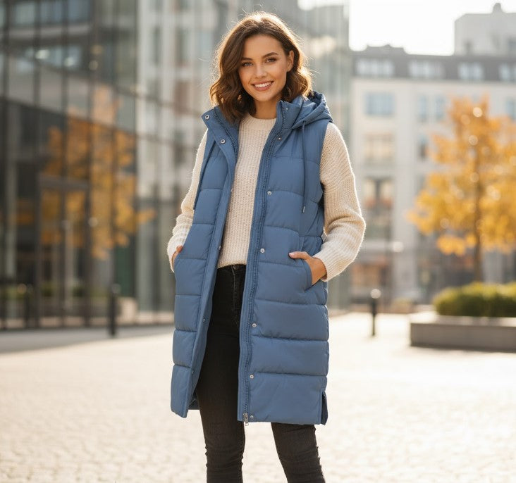 Ainara | Women’s Knee-Length Quilted Vest
