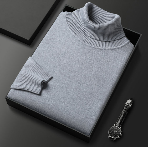 Simoune | Men’s Cashmere-Cotton Turtleneck Sweater