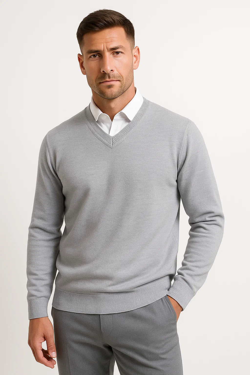 Truce | Men’s Slim-Fit V-Neck Wool Sweater