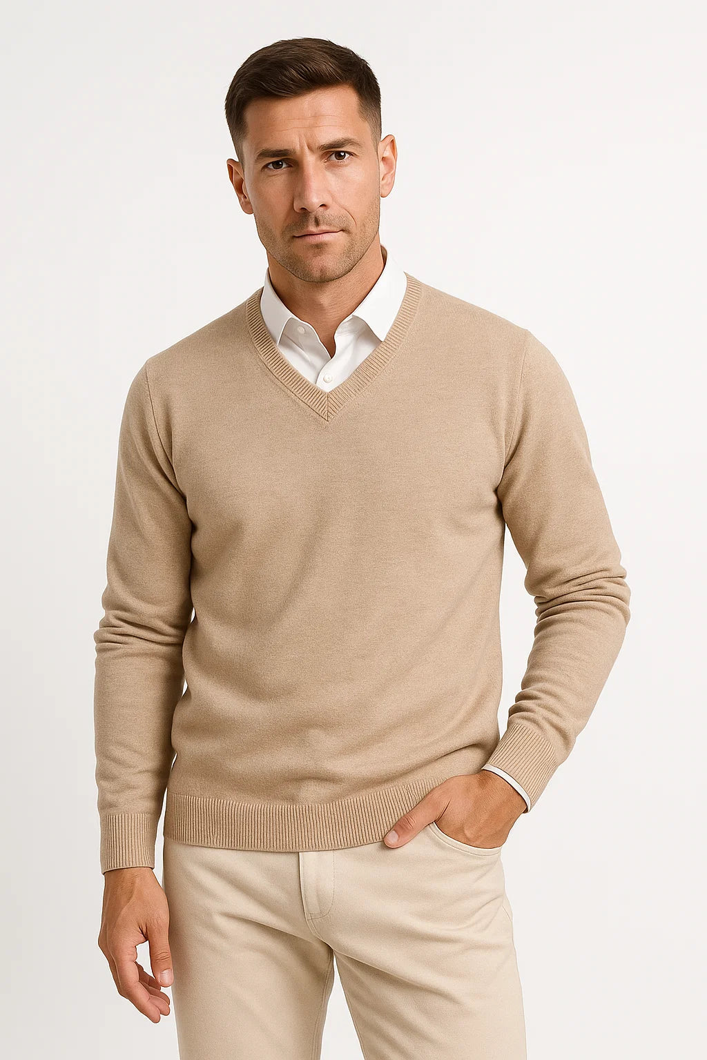 Truce | Men’s Slim-Fit V-Neck Wool Sweater