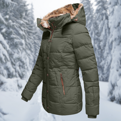 Waine | Women’s Winter Jacket with Faux Fur Hood