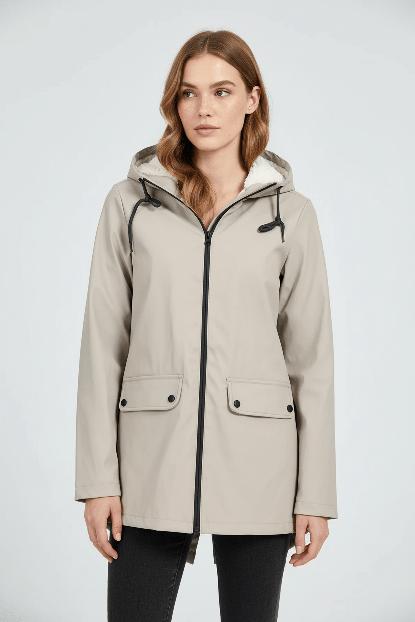 Zerina | Women’s Waterproof Fleece‑Lined Hooded Trench Coat