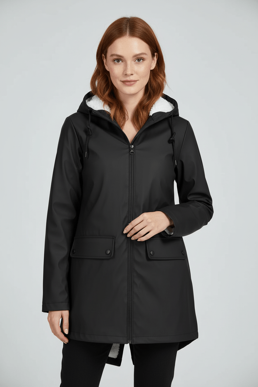 Zerina | Women’s Waterproof Fleece‑Lined Hooded Trench Coat