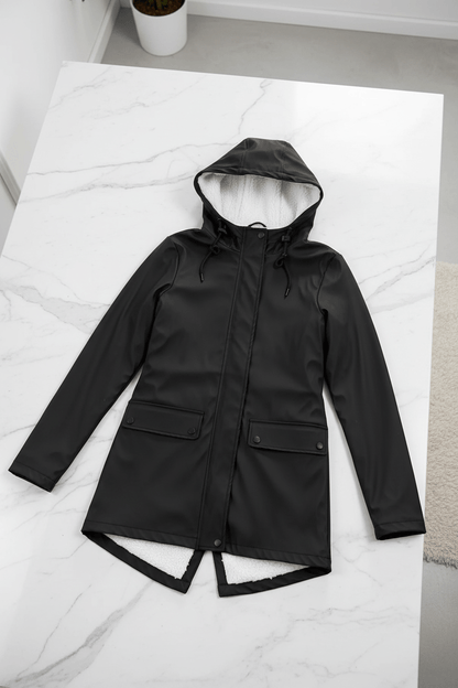 Zerina | Women’s Waterproof Fleece‑Lined Hooded Trench Coat