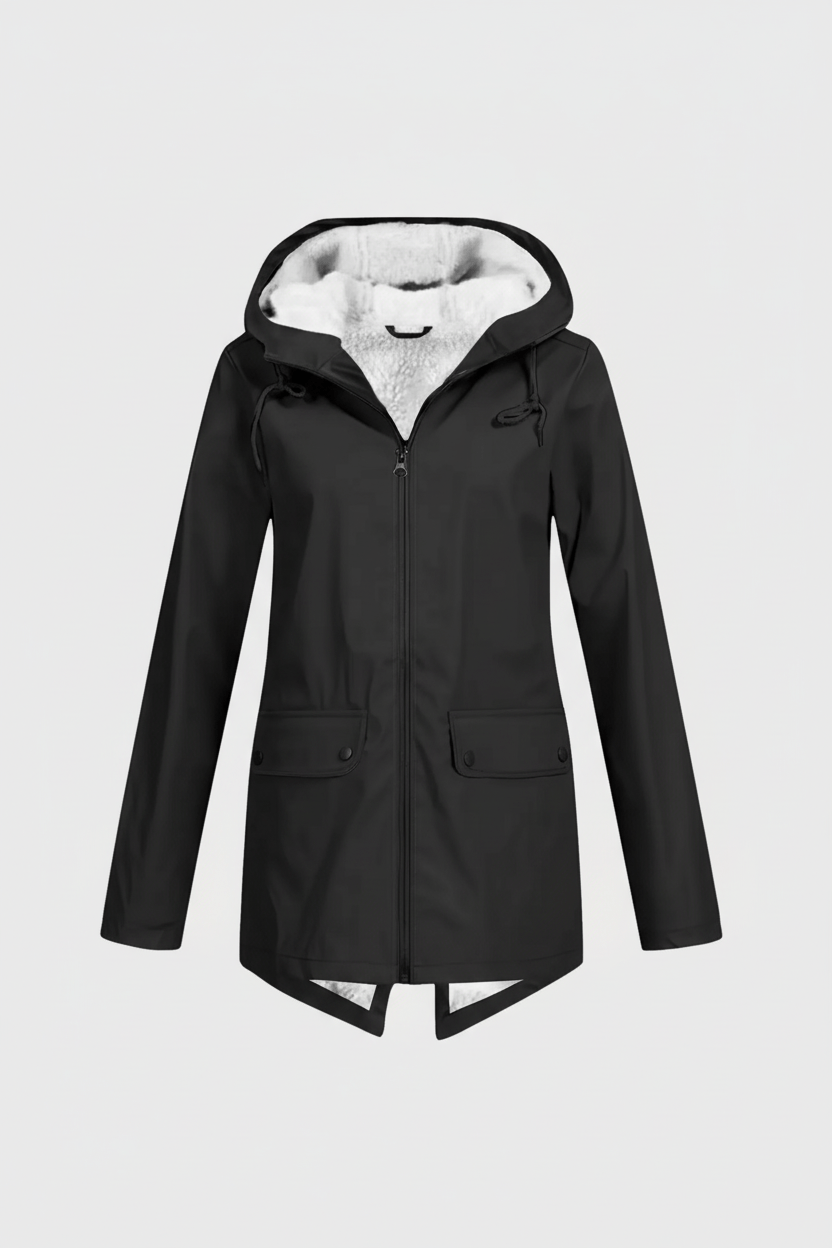 Zerina | Women’s Waterproof Fleece‑Lined Hooded Trench Coat