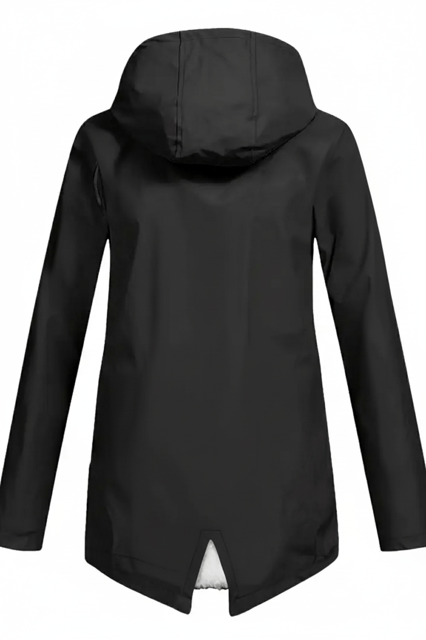 Zerina | Women’s Waterproof Fleece‑Lined Hooded Trench Coat