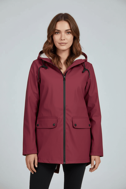 Zerina | Women’s Waterproof Fleece‑Lined Hooded Trench Coat