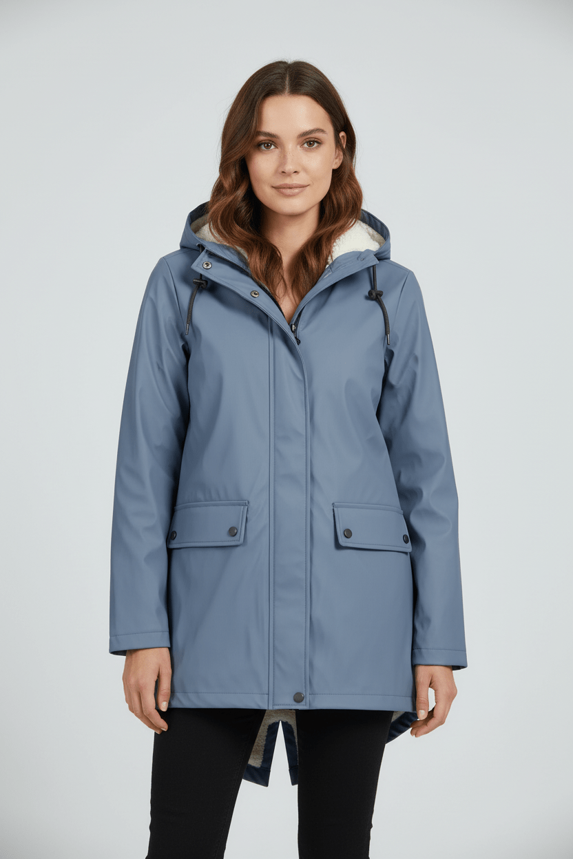 Zerina | Women’s Waterproof Fleece‑Lined Hooded Trench Coat