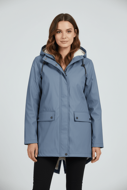 Zerina | Women’s Waterproof Fleece‑Lined Hooded Trench Coat