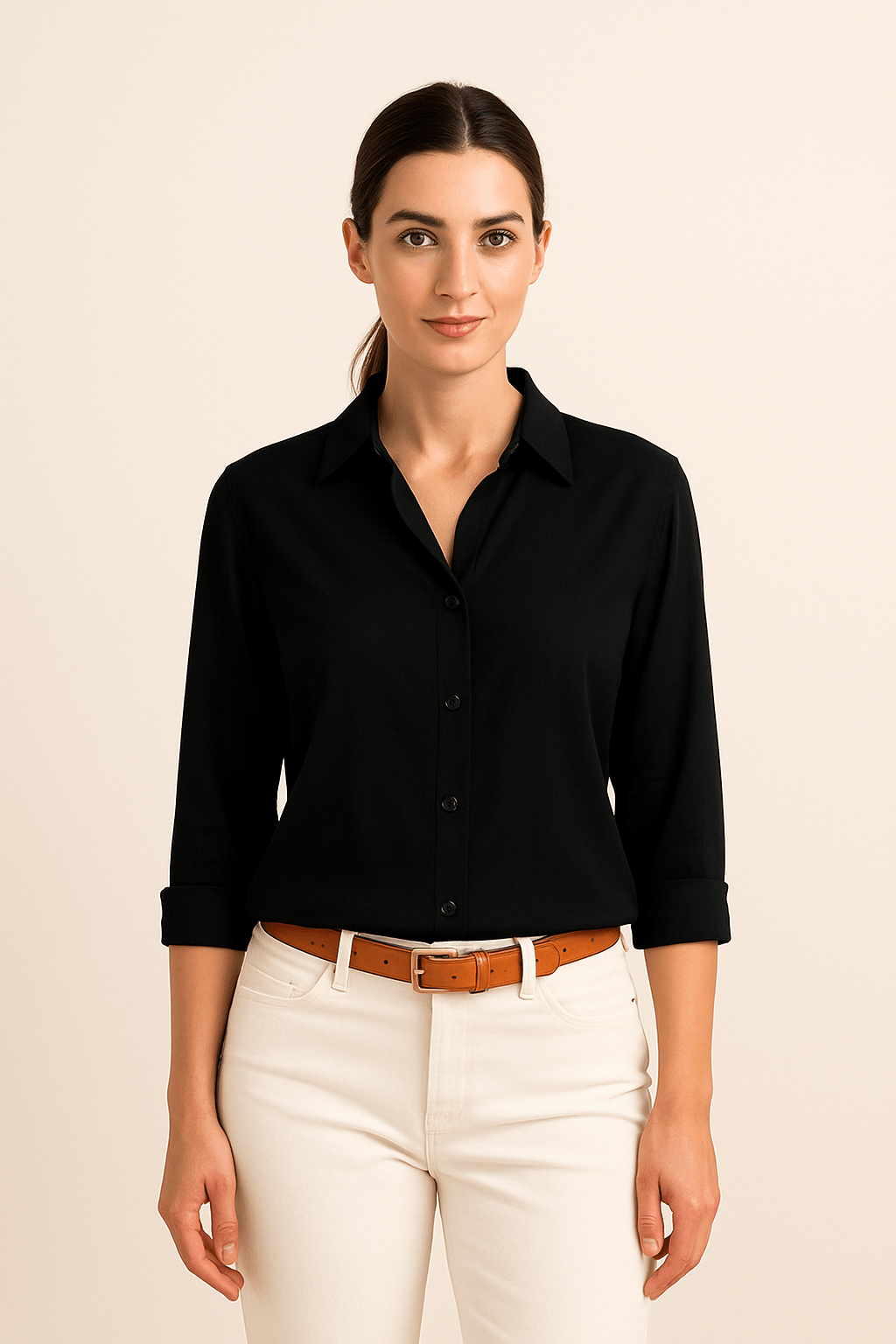 Yalina | Women’s Satin Blouse – Elegant Draped Finish