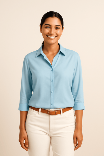 Yalina | Women’s Satin Blouse – Elegant Draped Finish