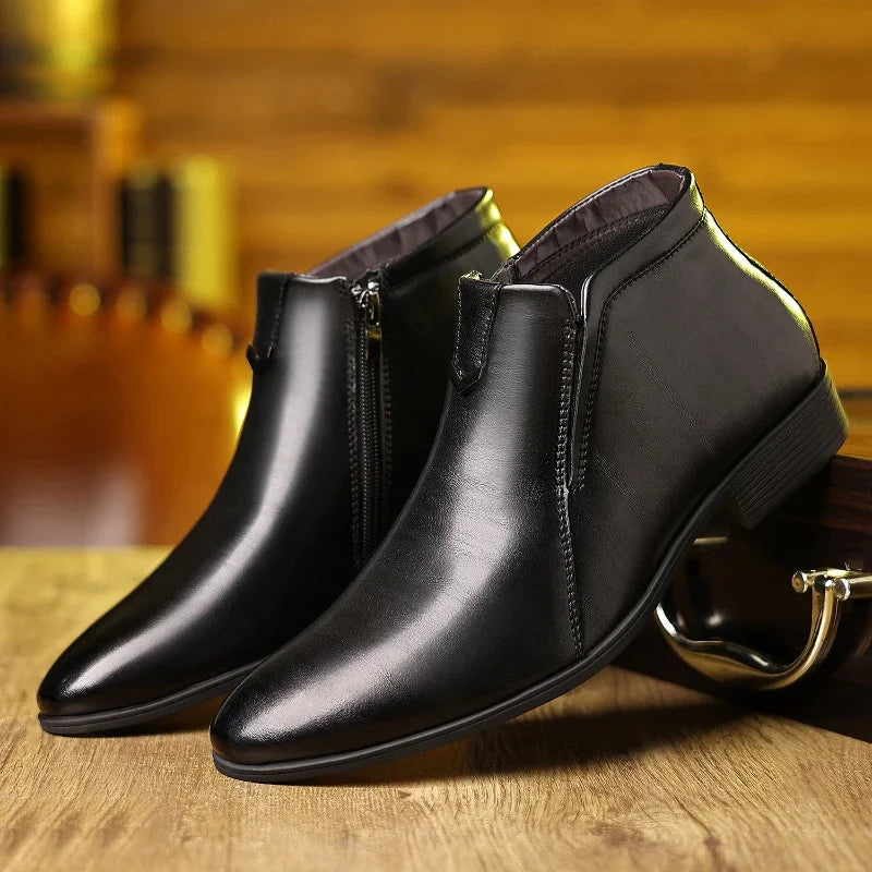 Cyran | Men’s Zippered Vegan Leather Boots