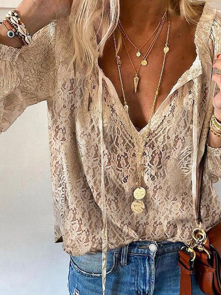 Wynona | Women’s Boho Split‑Neck Blouse