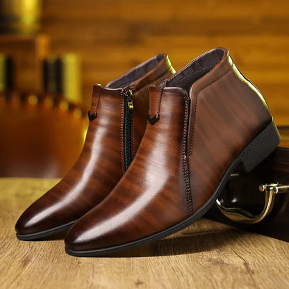 Cyran | Men’s Zippered Vegan Leather Boots