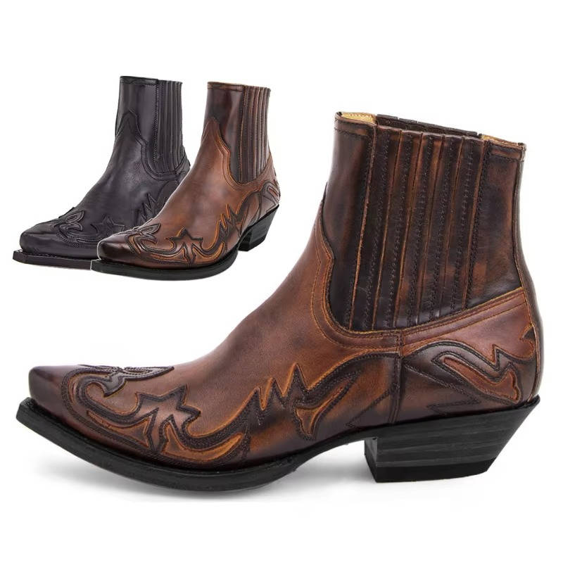 Wysette | Women’s Western Ankle Boots in Leather
