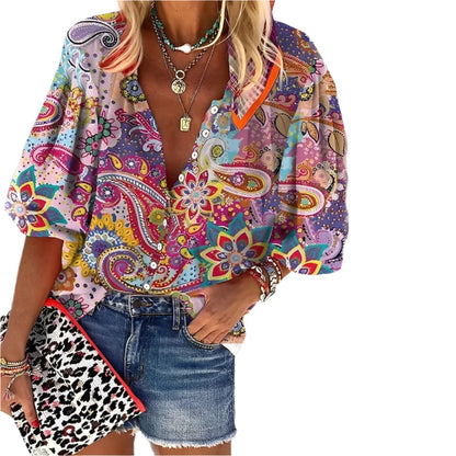 Ainsley | Women’s Multicolour Mandala‑Print Shirt