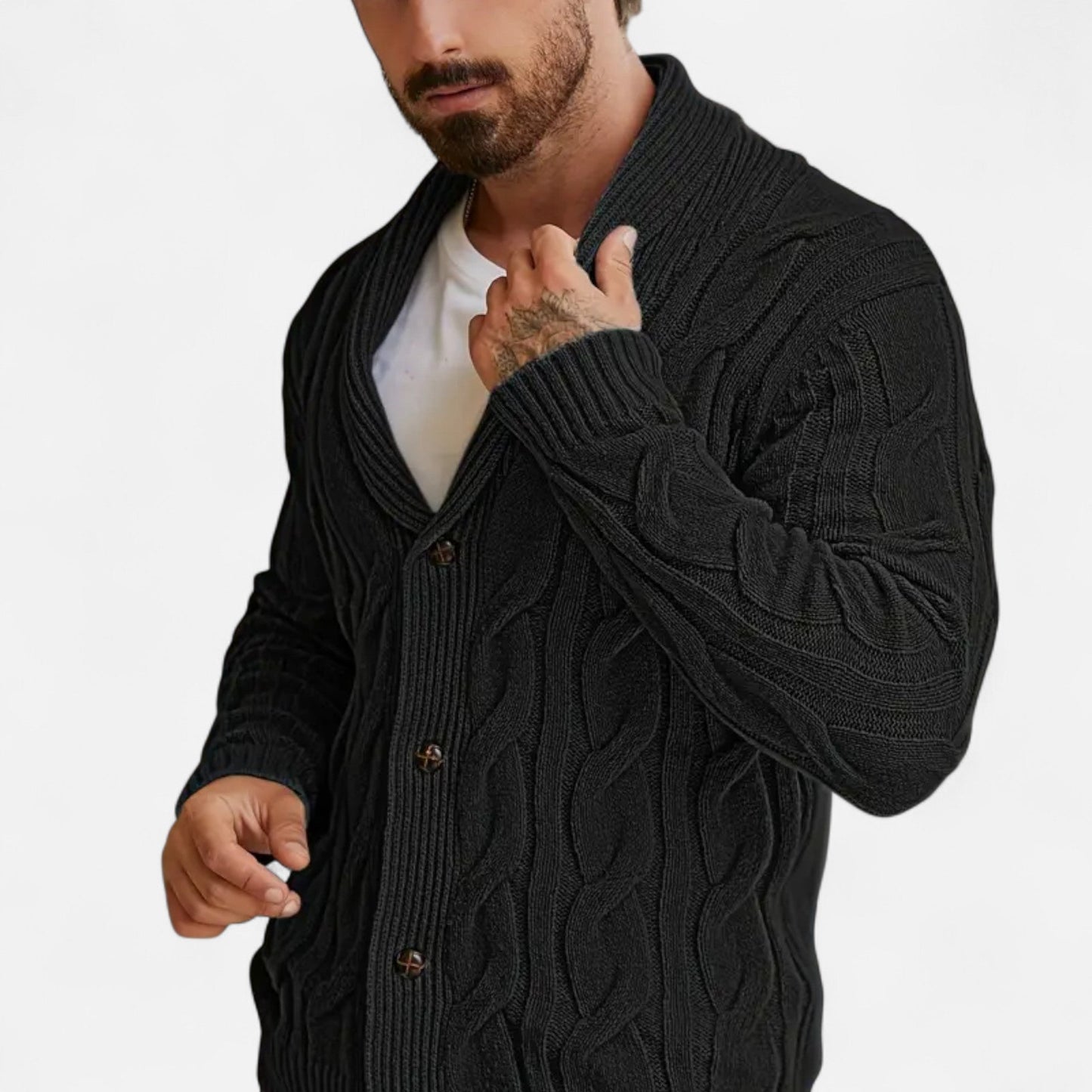 Tavaro | Men’s Geometric Knit Cardigan