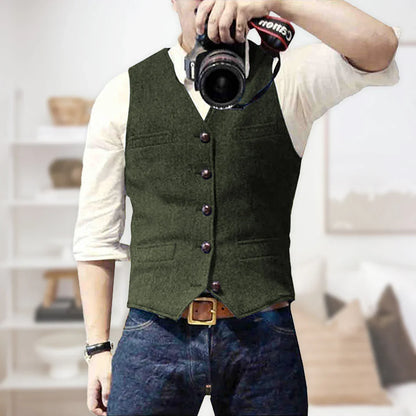 Aden Vest | Men’s Vintage-Inspired Sleeveless Layering Vest