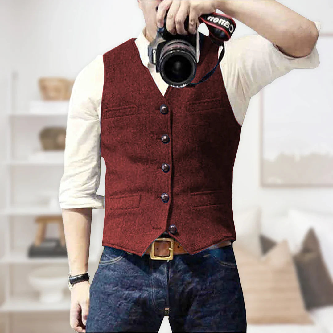 Aden Vest | Men’s Vintage-Inspired Sleeveless Layering Vest