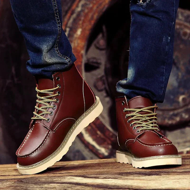 Callan | Men’s Lace-Up Moc Toe Streetwear Boots