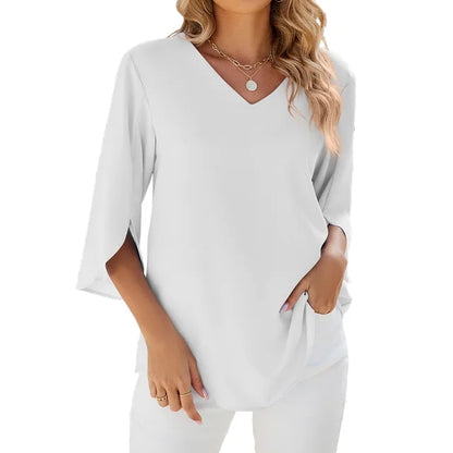 Zamira | Women’s 3/4 Sleeve V‑Neck Summer Blouse