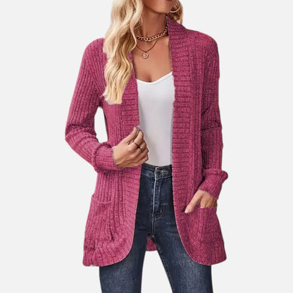 Valentis | Women’s Knit Cardigan with Ribbed Detail