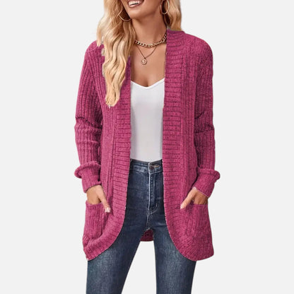 Valentis | Women’s Knit Cardigan with Ribbed Detail