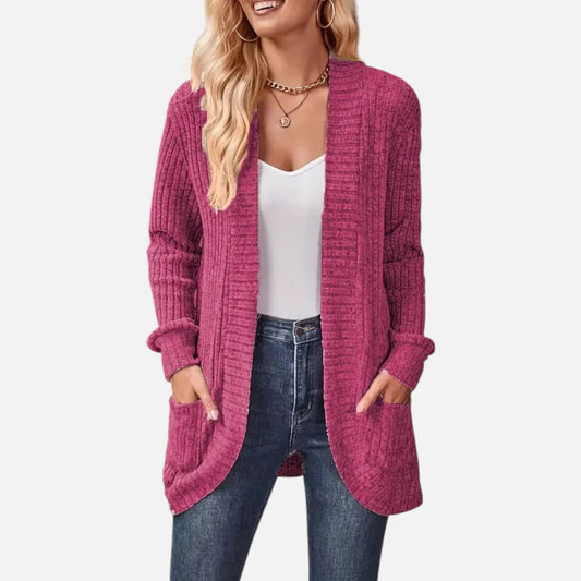 Valentis | Women’s Knit Cardigan with Ribbed Detail