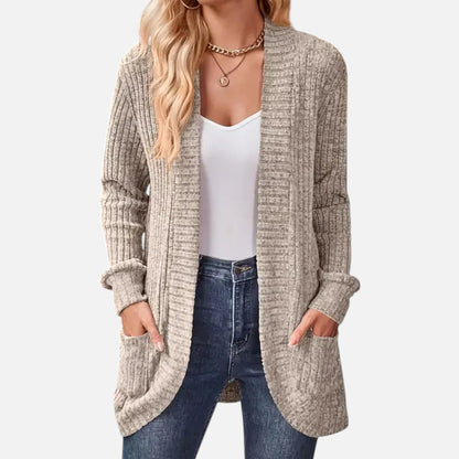 Valentis | Women’s Knit Cardigan with Ribbed Detail