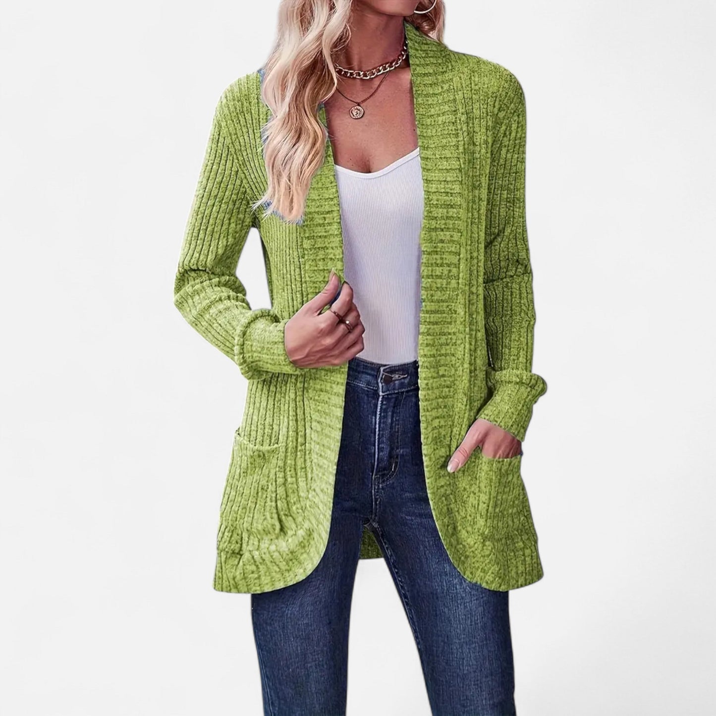 Valentis | Women’s Knit Cardigan with Ribbed Detail