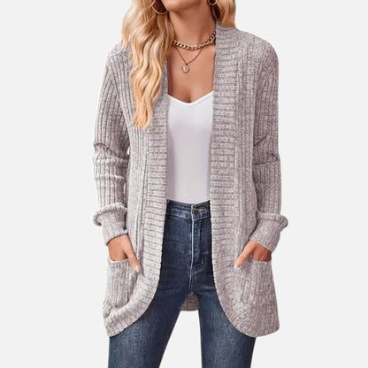 Valentis | Women’s Knit Cardigan with Ribbed Detail