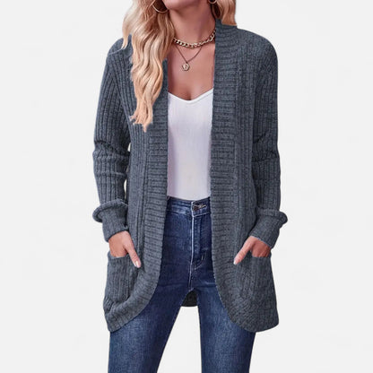 Valentis | Women’s Knit Cardigan with Ribbed Detail