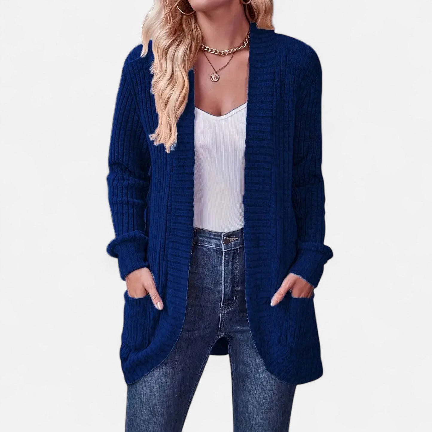 Valentis | Women’s Knit Cardigan with Ribbed Detail