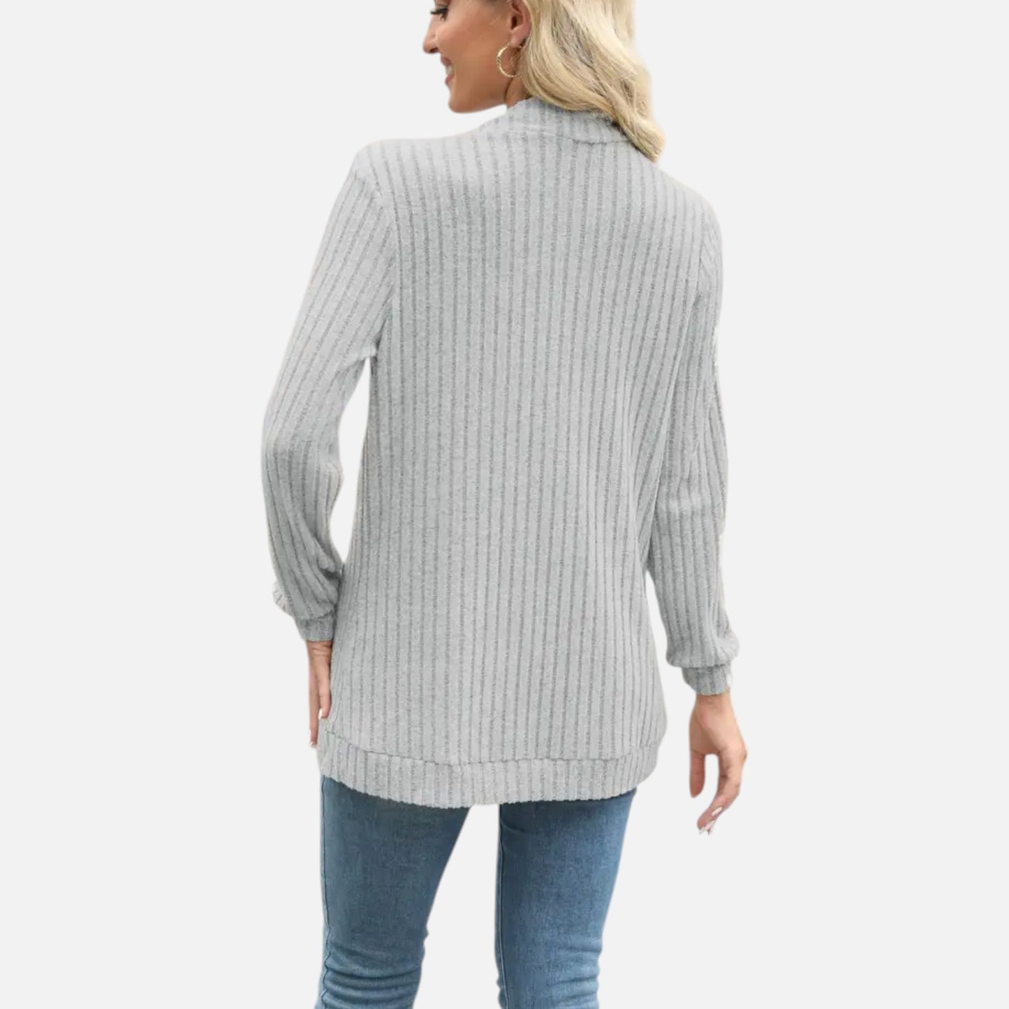 Valentis | Women’s Knit Cardigan with Ribbed Detail