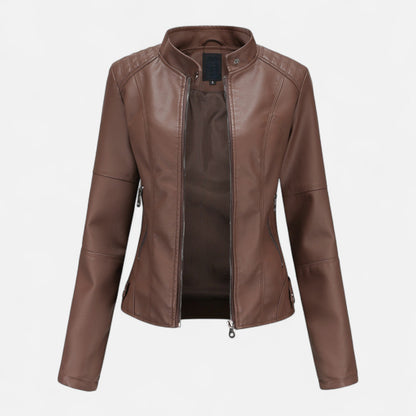Varenne | Men’s Stand-Collar Leather-Look Jacket